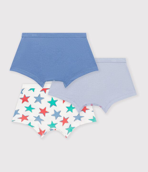 Set Kinder-Boxershorts mit &uuml;berzogenem Bund aus Baumwolle und Sternmotiv vielfarbig