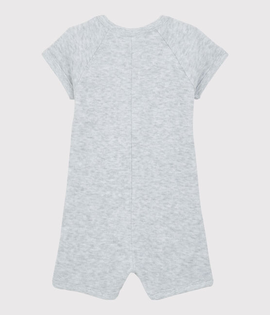 Baby-Kurzoverall aus Bouclé-Frottee für Jungen grau POUSSIERE CHINE