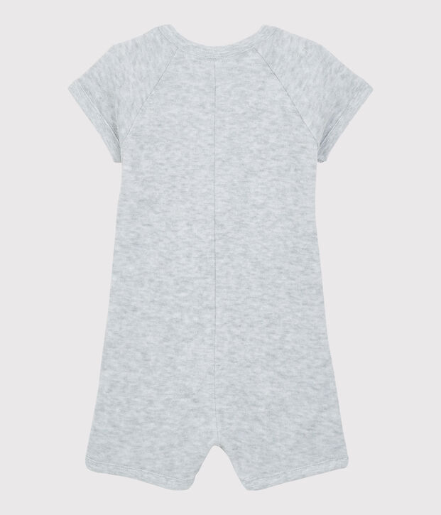 Baby-Kurzoverall aus Boucl&eacute;-Frottee f&uuml;r Jungen grau
