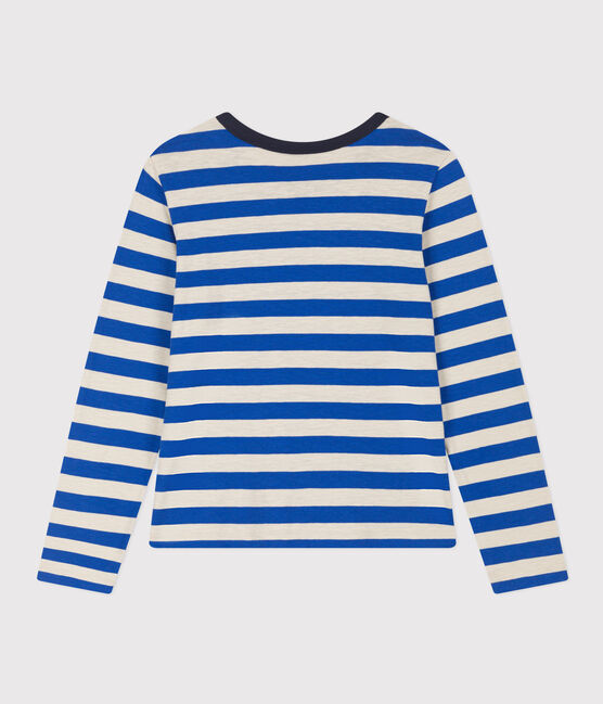 Damen-T-Shirt LE DROIT aus Baumwolle mit Rundhalsausschnitt NEWBLEU/ MASTOC