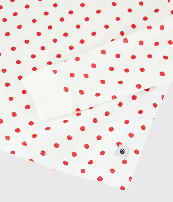 Pyjama Paris aus Baumwolle in schmaler Passform weiss MARSHMALLOW/rot PEPS