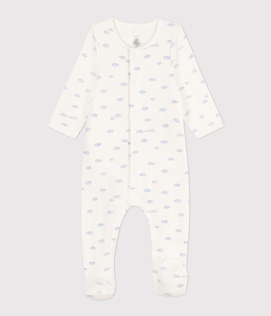 Baby-Bodyjama aus Doppeljersey weiss MARSHMALLOW/weiss MULTICO