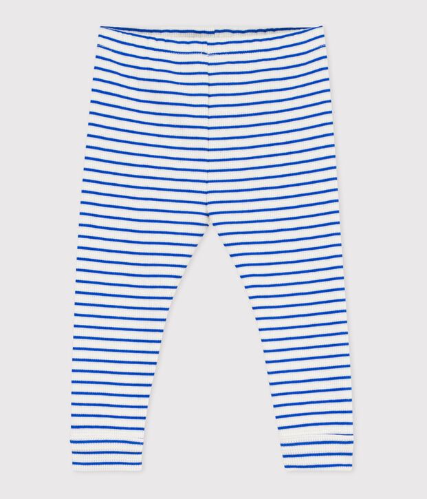Baby-Leggings aus Baumwolle mit Streifen blau/blau