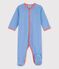 Gestreifter Baby-Strampler aus Bio-Baumwolle blau BRASIER/grau MARSHMALLOW