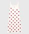 Damen-Trägerkleid aus Baumwolle mit Herzmotiv weiss MARSHMALLOW/rot TERKUIT