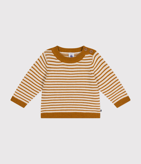 Baby-Pullover aus Woll- und Baumwollstrick ECUREUIL/ AVALANCHE
