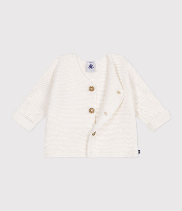 Unisex - Babyjacke aus einfarbiger Baumwolle weiss