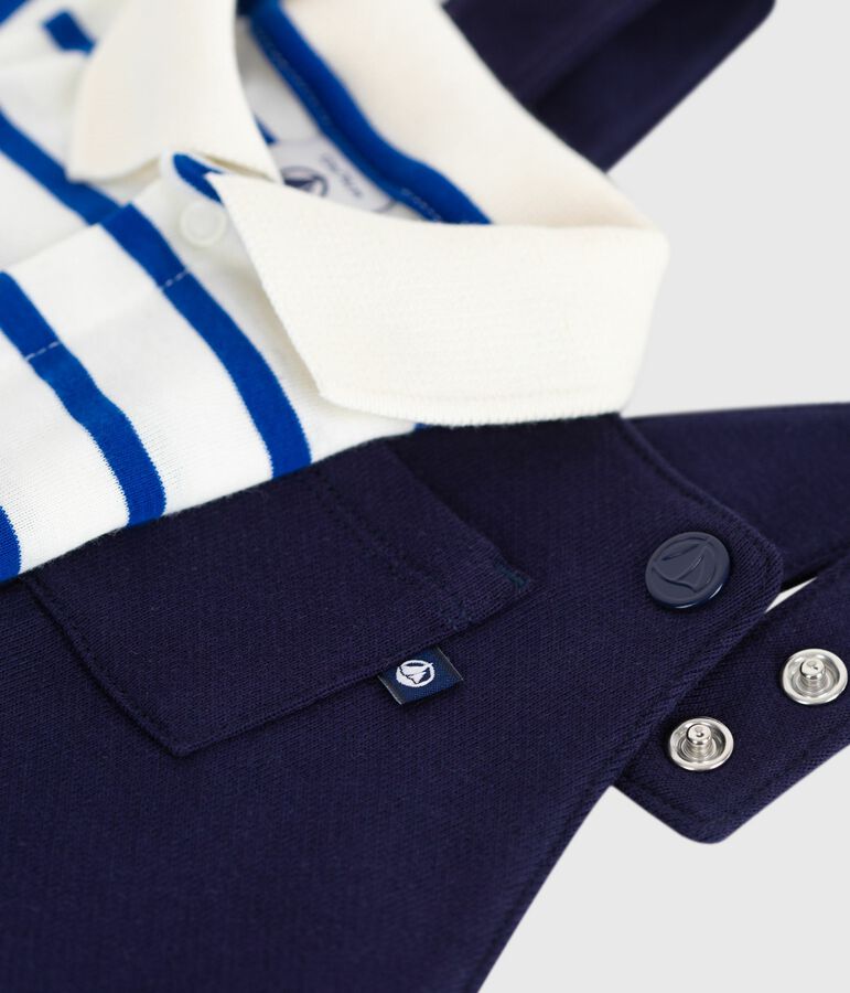 Baby-Geschenkset aus Baumwolle: Latzhose und Body vielfarbig