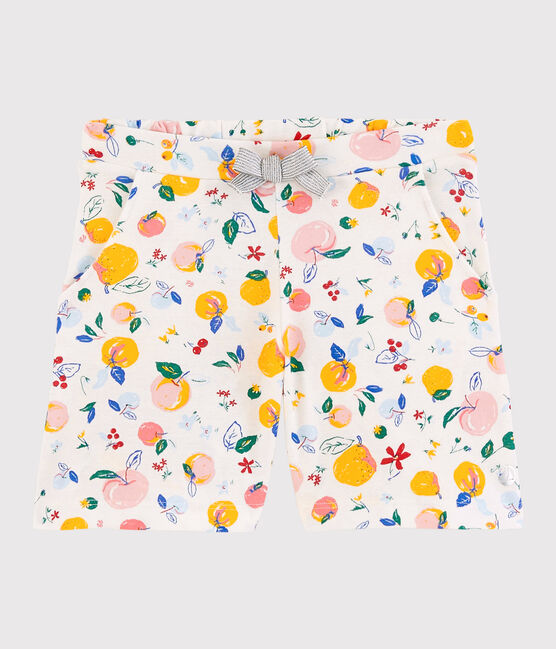 Kinder-Shorts aus Baumwolle für Mädchen weiss MARSHMALLOW/weiss MULTICO