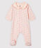 Rosafarbener Baby-Strampler aus Bio-Baumwolle mit Kragen rosa FLEUR/weiss MULTICO