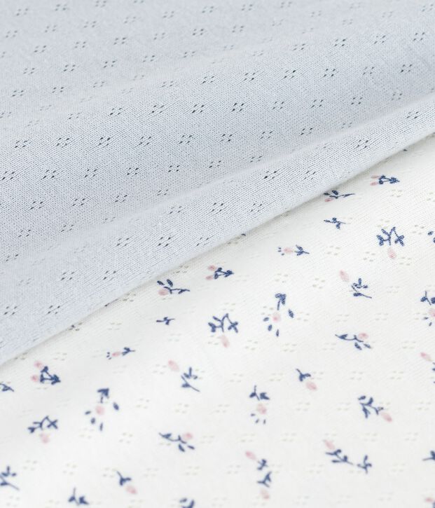 Set Damen Spaghetti-Tops aus Baumwolle mit Lochstickerei vielfarbig
