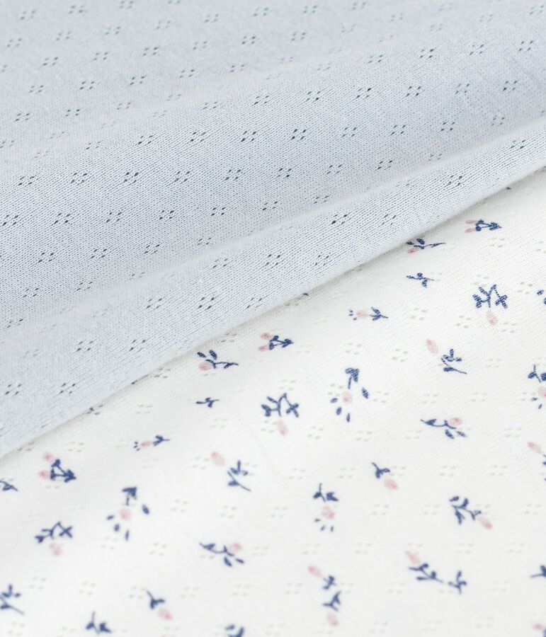 Set Damen Spaghetti-Tops aus Baumwolle mit Lochstickerei vielfarbig