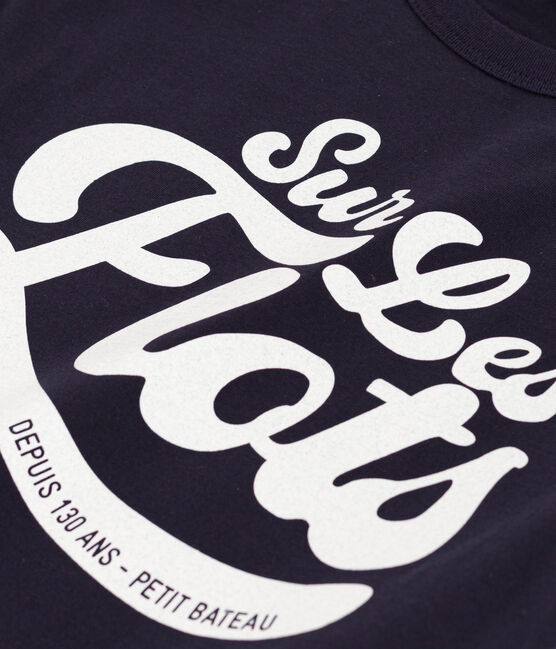 Kurzärmeliges Kinder-T-Shirt aus Baumwolle für Jungen blau SMOKING