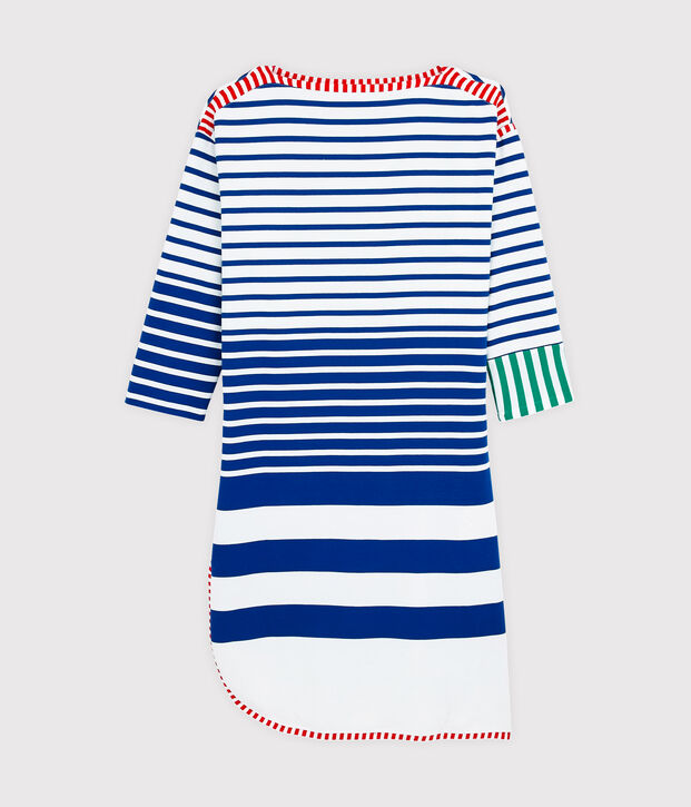 Kleid in einer Hy&egrave;res-Neuauflage f&uuml;r Damen weiss/blau