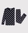 Kinderpyjama aus Baumwolle in eng geschnittener Passform mit Sternenmuster blau SMOKING/weiss MARSHMALLOW