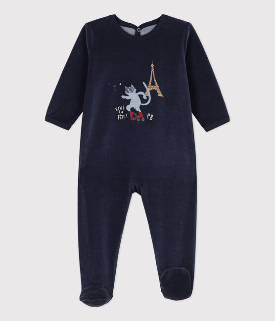 Baby-Strampler Paris aus Nicki blau SMOKING