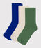 3er-Set Kinder-Socken aus einfarbiger Baumwolle variante 1