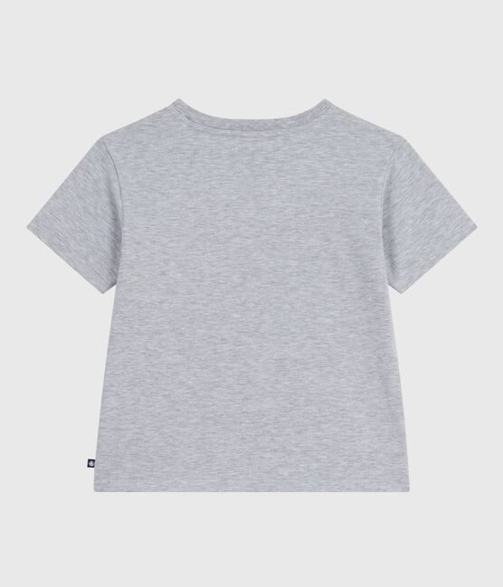 Kurzärmeliges Kinder-T-Shirt mit Muster grau FUMEE CHINE