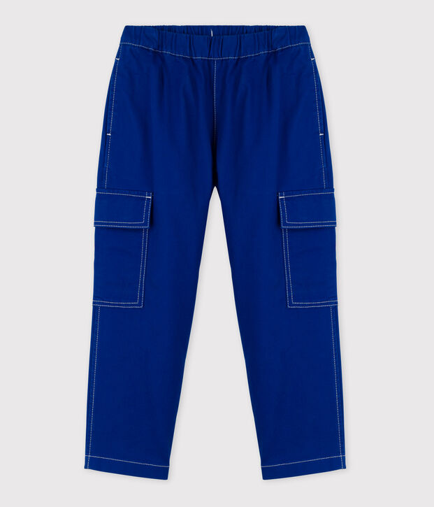 Kinder-Cargohose aus Sergestoff blau