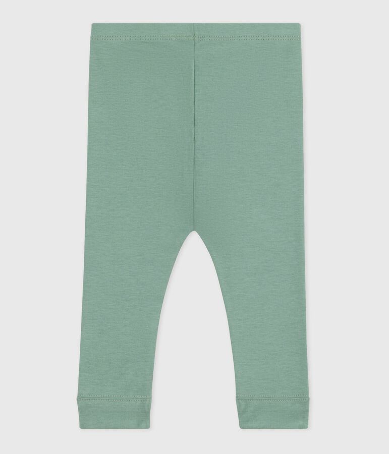 Baby-Leggings aus einfarbiger Baumwolle gr&uuml;n