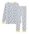Sehr eng anliegender Rippstrick-Pyjama für kleine Jungen grau POUSSIERE/weiss MULTICO