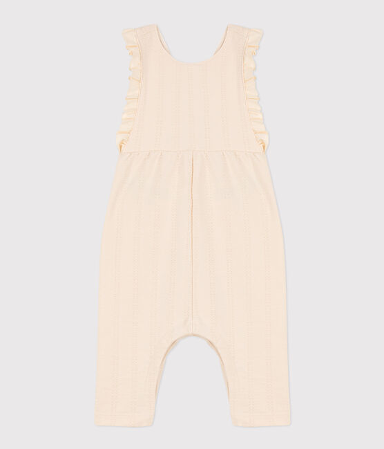 Langer Baby-Overall aus dickem Jersey mit dekorativen Tupfen naturfarben AVALANCHE