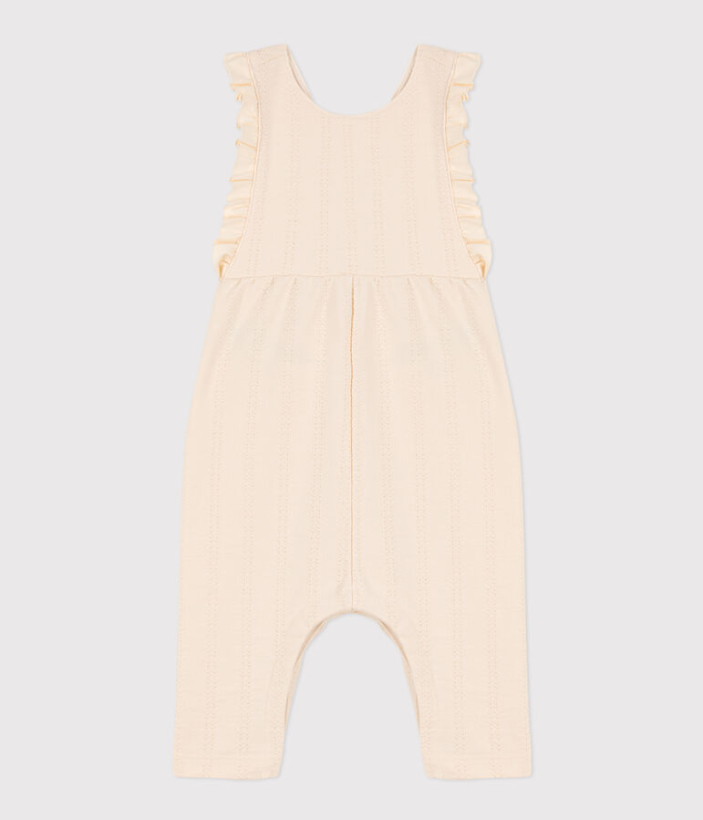 Langer Baby-Overall aus dickem Jersey mit dekorativen Tupfen naturfarben AVALANCHE