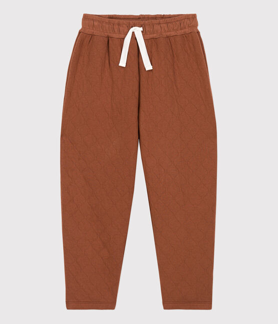 Kinderhose aus gestepptem Doppeljersey braun CINA