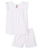 Kurz-Pyjama rosa aus Rippstrick f&uuml;r kleine M&auml;dchen weiss/rosa
