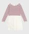 Langärmeliges Kinderkleid aus Baumwolle und Tüll rot MILK/ AMARANTE