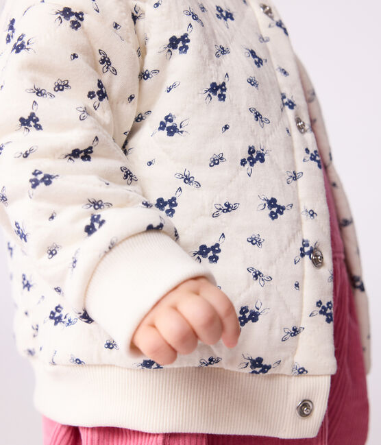 Baby-Cardigan aus Baumwolle mit Blumenmotiv blau MILK/ SOIR