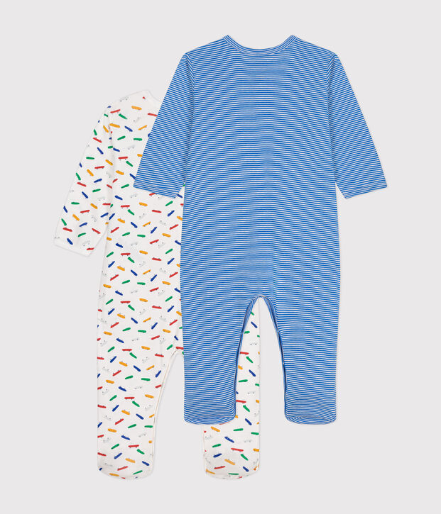 2er-Set Baby-Strampler aus Baumwolle vielfarbig