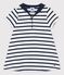 Babykleid aus dickem Bio-Jersey mit Matrosenkragen weiss MARSHMALLOW/blau SMOKING