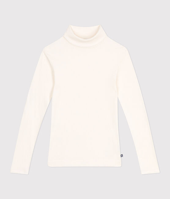 Damen-Rollkragenshirt L'Iconique aus Baumwolle und Wolle naturfarben MILK