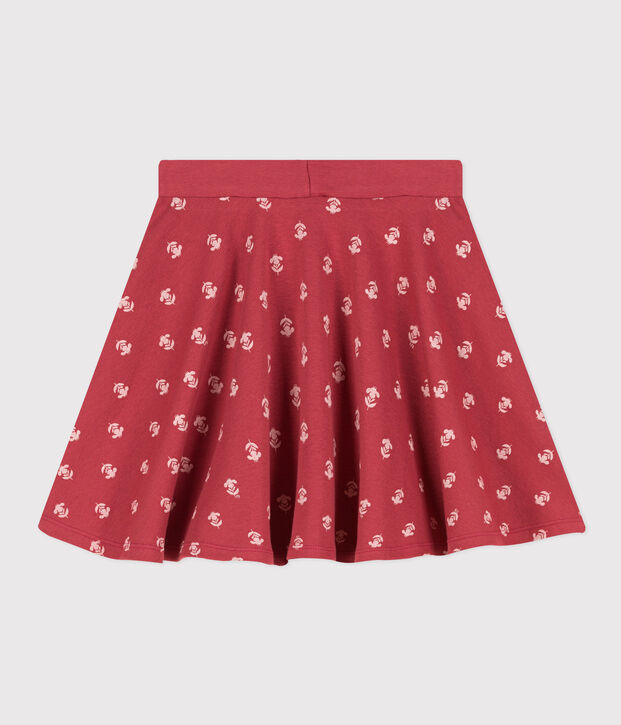 Kinderrock aus Baumwolle mit Print f&uuml;r M&auml;dchen rosa/naturfarben