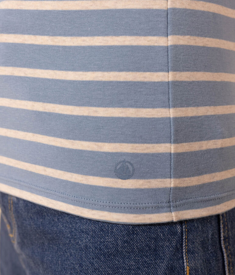 T-Shirt L&rsquo;ICONIQUE aus Baumwolle mit rundem Ausschnitt f&uuml;r Damen blau/beige