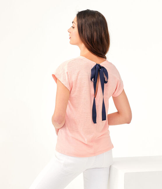 T-Shirt aus Leinen, Damen rosa PATIENCE