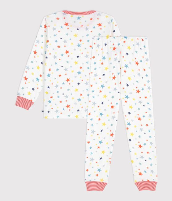 Kinder-Pyjama aus Baumwolle mit Sternen-Motiv weiss MARSHMALLOW/weiss MULTICO