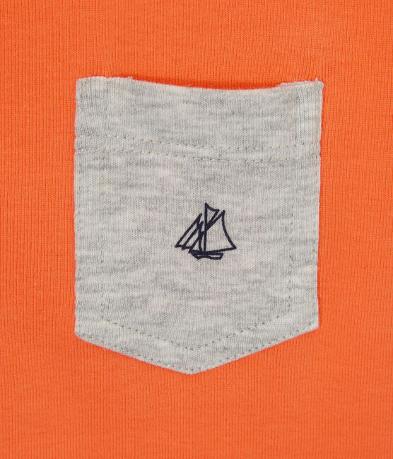 Jungen-T-Shirt mit Brusttasche orange ORIENT