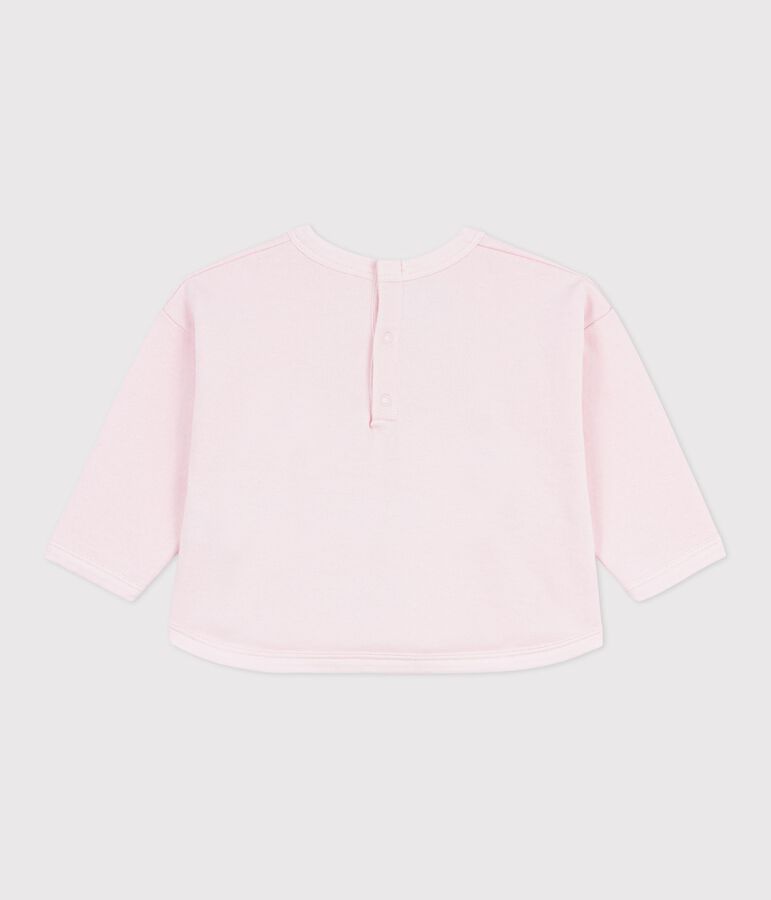 Baby-Baumwoll-Kapuzenpullover mit Muster rosa