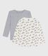 Set langärmeliger Kinder T-Shirts aus Baumwolle mit Zebra-Motiv