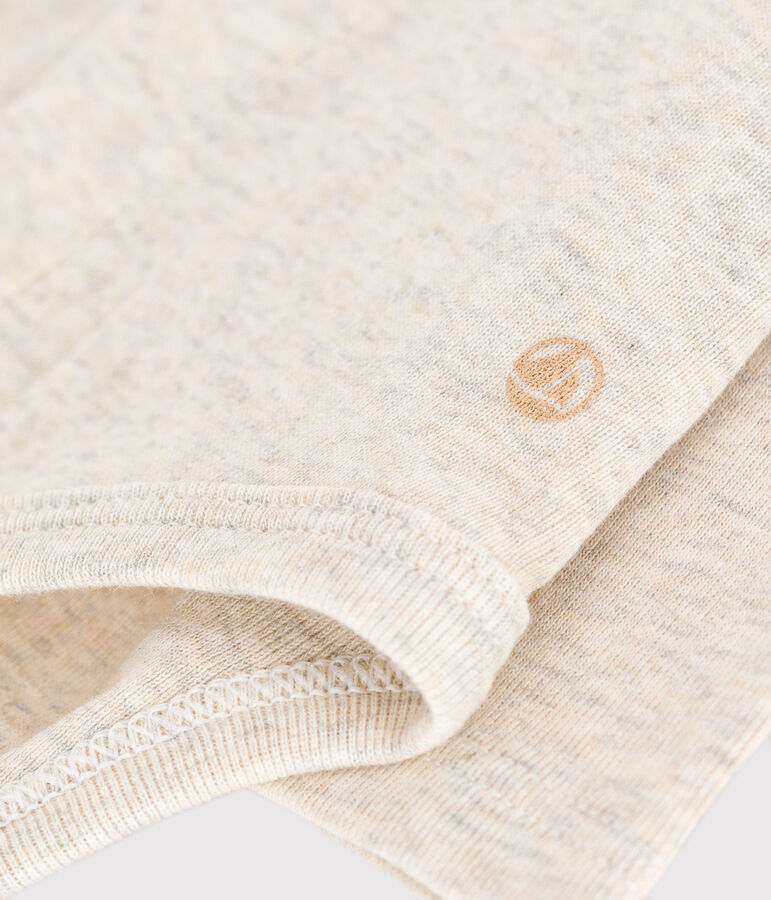 Lang&auml;rmeliger Baby-Body aus Baumwolle mit Kragen beige