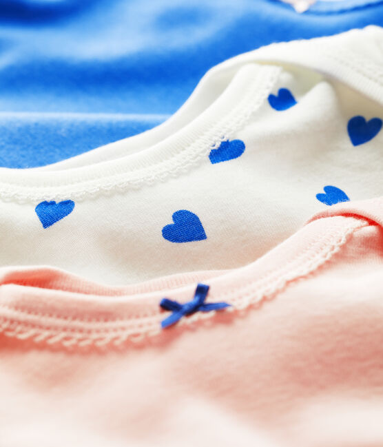 3er-Set kurzärmelige Bodys mit blauen Herzen für Jungen variante 1