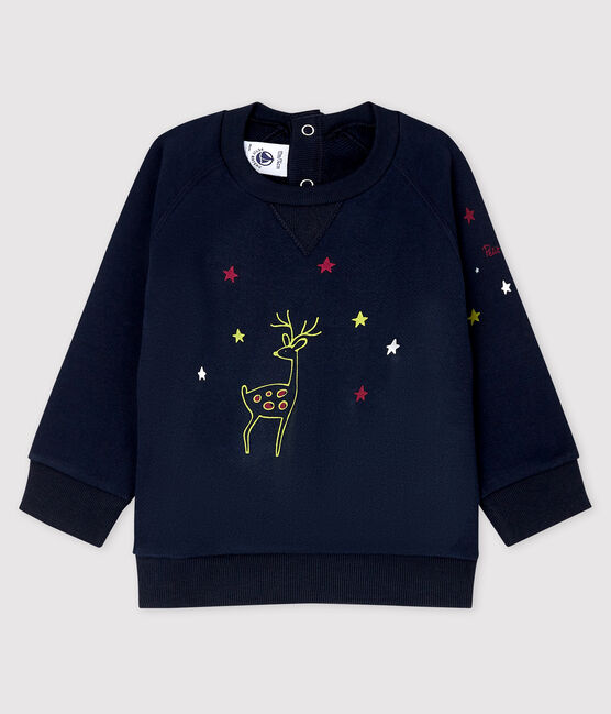 Baby-Sweatshirt aus Molton für Jungen blau SMOKING