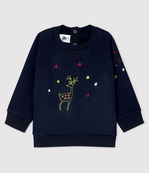 Baby-Sweatshirt aus Molton f&uuml;r Jungen blau