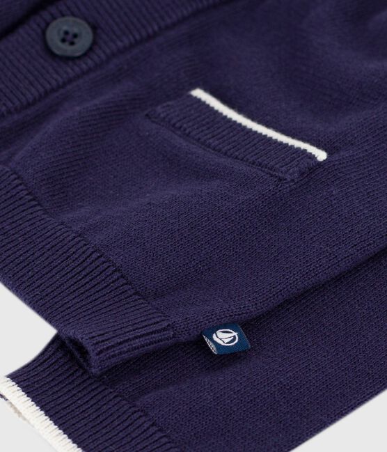 Baby-Cardigan aus einfarbiger Baumwolle blau SOIR