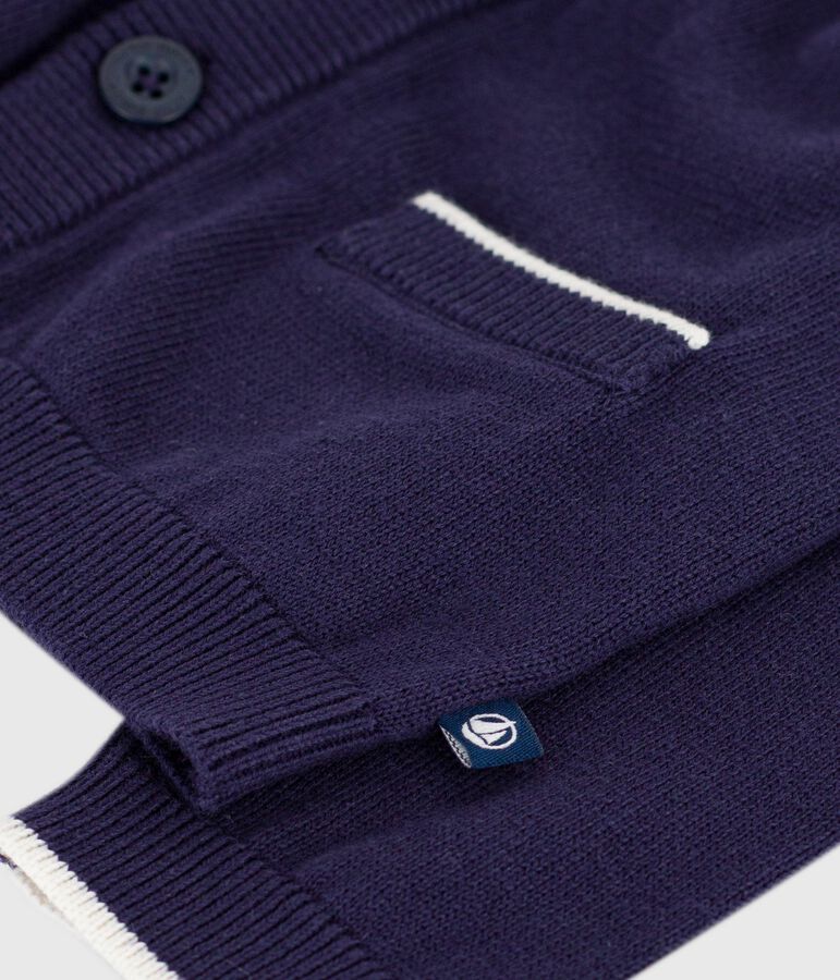 Baby-Cardigan aus einfarbiger Baumwolle blau