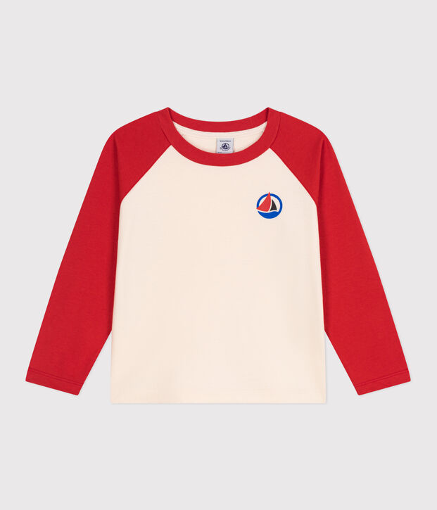 Lang&auml;rmeliges Kinder-T-Shirt aus Baumwolle im Colorblock rot/rot