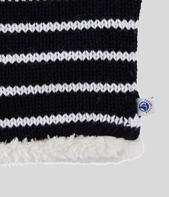 Kinder-Snood Mädchen/Jungen blau SMOKING/weiss MARSHMALLOW