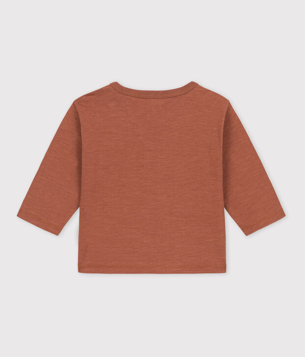 Lang&auml;rmeliges Baby-T-Shirt aus Baumwolle braun